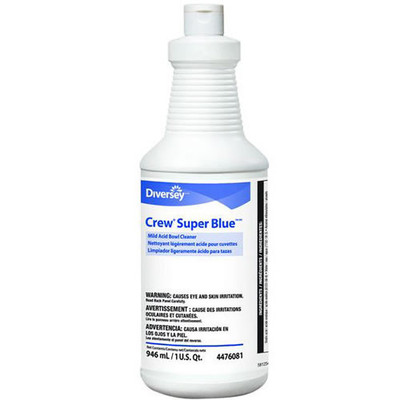Diversey 130406 Crew Super Blue Mild Acid Toilet Bowl Cleaner (32-Ounce, 12-Pack)