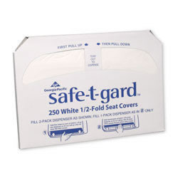 GEORGIA PACIFIC 116812 Gp 470-46 Safe-T-Gard 1/2 Fold Seatcover White 20/250/Cs