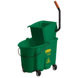Rubbermaid 113402 WaveBrake & #174 2.0 Side Press Mop Bucket & Wringer Combo - Green