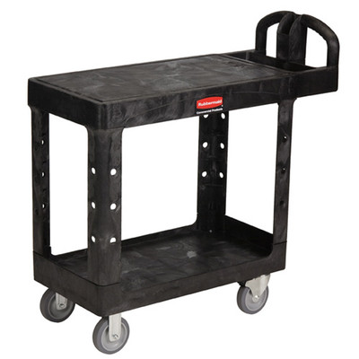 Rubbermaid 113819 & #174 4505 Flat Shelf Plastic Service & Utility Cart 39 x 17