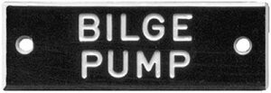 BERNARD ENGRAVING IP002 NAMEPLATE INBILGE PUMPSIN PKG5