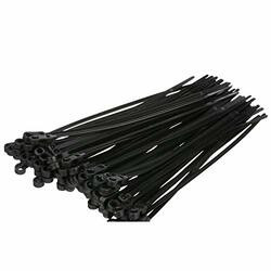 SEACHOICE 14171 BLK NYLN TIE W/HOLE 8(100PK)