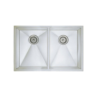 Blanco B516211  16-Inch Precision Medium Equal Double Bowl Undermount Sink, Stainless Steel