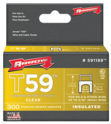 ARROW FASTENER 091-591189 5/16X 5/16 INSULATED STAPLE CLEAR 300/BOX