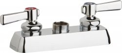 Chicago Faucets CW4DLES369AB Chicago Faucet Deck Mount Workboard faucet with Less Spout, 4"