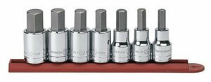APEX TOOL GROUP GWR80721 SKT SET 1/2 DR SAE HEX BIT 7 PC