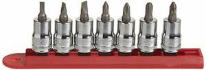 APEX TOOL GROUP GWR80577 SKT SET 3/8 DR 7 SCREWDRIVER BIT 7 PC