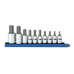 APEX TOOL GROUP GWR80578 SKT SET 3/8/12 DR MET HEX BIT 10 PC