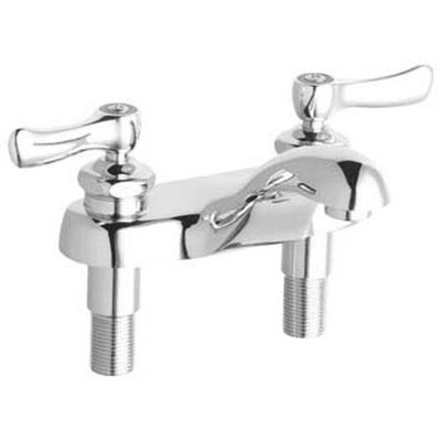 Chicago Faucets C802VABCP Bathroom Faucet Rigid Spout, Chrome Plated, 2 Holes, Lever Handle
