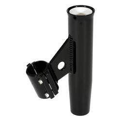 Lees Clamp-On Rod Holder - Black Aluminum - Vertical Mount - Fits 1.660 O.D. Pipe