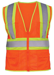 SAS Safety SAS-692-2113 Hi-Viz Class-2 Flame Retardant Safety Vest with 2-Tone Reflective Tape, 4X-Large, Orange