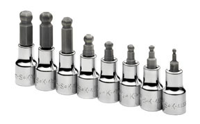 SK Hand Tool SKT-19752 Ball Hex Bit Skt Set 8Pc Met 3 mm-10 mm