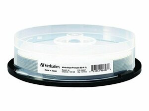 VERBATIM STORAGE MEDIA 98897 VERBATIM BD-R TL, 98897, 100GB, 4X, WHITE INKJET PRINTABLE, 10PK SPINDLE, TAA