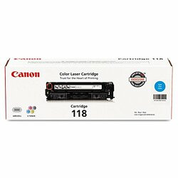 CANON USA 2661B001 CANON CARTRIDGE 118 CYAN TONER - FOR CANON IMAGECLASS LBP7200CDN, LBP7660CDN, MF