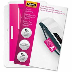 FELLOWES, INC. 52051 GLOSSY POUCHES - ID TAG PUNCHED, 10 MIL