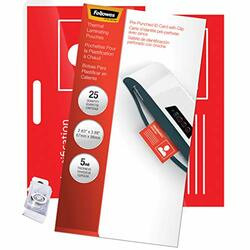 FELLOWES, INC. 52033 LAMINATING POUCHES ID CARD PUNCHED W/CLP