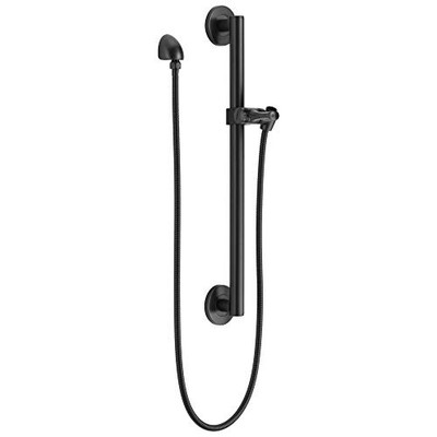 Delta 51600-BL Delta Universal Showering Components Adjustable Slide Bar / Grab Bar Assembly with Elbow - Matte Black