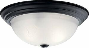 Kichler KK8116BK 3-60W BLAC FLUSH MNT FROS GLS