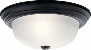 Kichler KK8112BK 2 60W BLAC FLUSH MNT FROS GLS