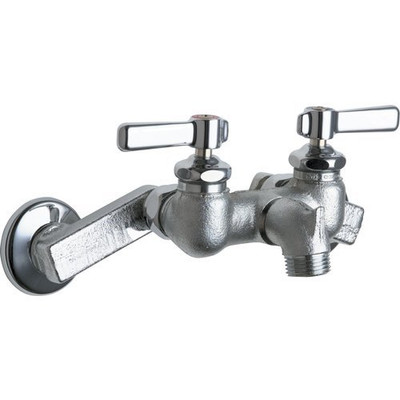 Chicago Faucets C305RCF  Wall Mount Service Sink Faucet with Adjustable Centers, Rough Chrome