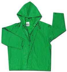 RIVER CITY 611-388JHX2 DOMINATOR .42MM PVC/NYLON JACKET W/ATT HOOD GRN