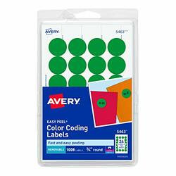 AVERY PRODUCTS CORPORATION AVE05463 LABEL,.75RND,1008/PK,GN