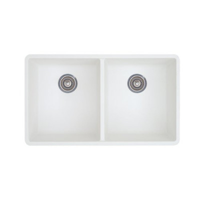 Blanco B516320  Precis 16-Inch Equal Double Bowl Sink, White.