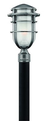 Hinkley Lighting 1951HE Hinkley Transitional One Light Post Top/ Pier Mount from Reef collection in Pwt, Nckl, B/S, Slvr.finish,