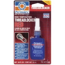 ITW PERMATEX INC PTX27200 Hi-Temperature Threadlocker Red, 10mL Bottle Carded, Case of 6 Bottles