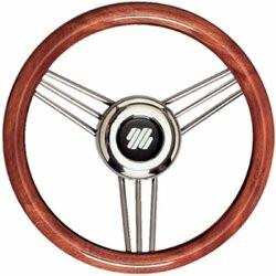 UFLEX216-V26 STEERING WHL-MAHOGANY SS SPKS
