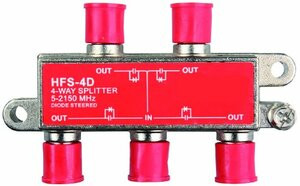 JR PRODUCTS342-47345 4-WAY 2 HD/SAT. LINE SPLITTER