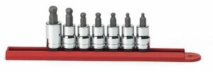 APEX TOOL GROUP GWR80586 SKT SET 3/8 DR SAE HEX BALL BIT 7 PC