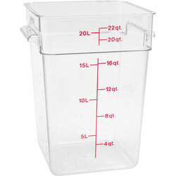 Cambro 78521 CONTAINER SQ CLEAR 22QT;