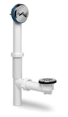 Deaborn DEAA9226 Oatey Deaborn Brass Plastic Tubular Bathtub Drain with Black Trip-lever Stopper, Chrome