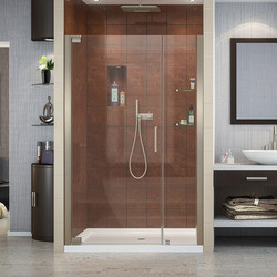 DreamLine SHDR-4147720-04 The DreamLine Elegance pivot shower door or enclosure has a modern frameless design to enhance any decor with an open, inviting look. The Elegance easily becomes the focal point of your bathroom with a custom glass look at