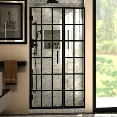 DreamLine Unidoor Toulon SHDR-2440720-89 Frameless Swing Shower Door Satin Black