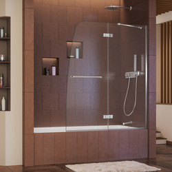 DreamLine SHDR-3448580-01 The DreamLine Aqua Ultra is frameless shower or tub screen with European appeal and modern architectural design. With a stunning curved silhouette that creates an open, inviting feel, the Aqua Ultra will transform your