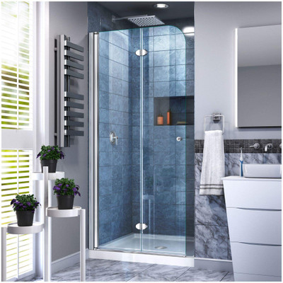DreamLine SHDR-3630720-01 Aqua Fold Bi-Fold Shower/Tub Screen – Trackless Pivot Design