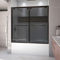 DreamLine SHDR-166058G-06 The DreamLine Encore bypass sliding shower or tub door has a modern frameless look to make your shower the focal point of the bathroom. Encores elegant bypass design provides smooth and quiet sliding operation, with the
