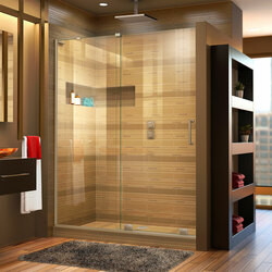 DreamLine SHDR-1960723L-04 The DreamLine Mirage-X frameless sliding shower or tub door is the epitome of simple elegance with a modern flair. The remarkably innovative headerless design creates an unobstructed and open view for your shower. The