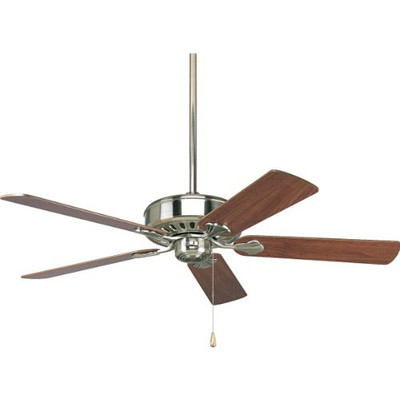 Progress Lighting 94250309 P2503-09 52-Inch Performance 5 Blade Fan with 3-Speed Reversible Motor, Brushed Nickel