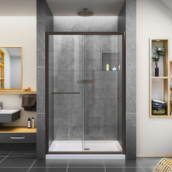 DreamLine SHDR-0948720-06 The DreamLine Infinity-Z sliding shower or tub door offers classic style with a modern touch. The Infinity-Z will transform your bathroom with a beautiful balance of functionality, elegance and sophistication. A variety of
