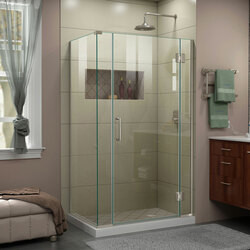 DreamLine E1280630-04 The DreamLine Unidoor-X is a frameless shower door, tub door or enclosure that features a luxurious modern design, complementing the architectural details, tile patterns and the composition of your bath space. Unidoor-X