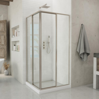 DreamLine SHEN-8134340-01 Cornerview Sliding Shower Enclosure with Corner Installation
