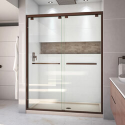 DreamLine DL-7006C-22-06 The DreamLine Encore bypass sliding shower or tub door has a modern frameless look to make your shower the focal point of the bathroom. Encores elegant bypass design provides smooth and quiet sliding operation, with the added