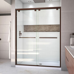 DreamLine DL-7007C-06 The DreamLine Encore bypass sliding shower or tub door has a modern frameless look to make your shower the focal point of the bathroom. Encores elegant bypass design provides smooth and quiet sliding operation, with the added