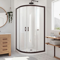 DreamLine DL-6701-06CL The DreamLine Prime sliding shower enclosure and base kit adds style and bold design to your shower space. The neo round sliding style of the Prime enclosure can fit into virtually any corner, making it perfect for smaller to