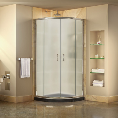 DreamLine Prime DL-6703-89-01FR Neo Round Sliding Shower Enclosure & Base Kit