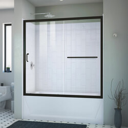 DreamLine DL-6992-CL-09 The DreamLine Infinity-Z tub door and Qwall Backwall Kit offers a beautiful solution for a bathroom remodeling project. The Infinity-Z will transform your bathroom with a beautiful balance of functionality, elegance and