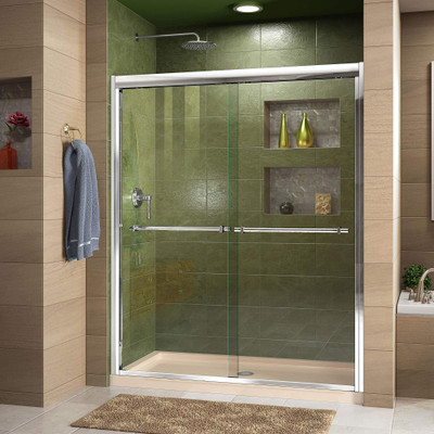 DreamLine Duet DL-6952C-01CL Semi-Frameless Sliding Bypass Shower Tub Door